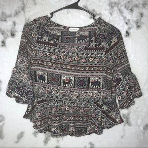 2/$35 Peach Royal Tribal Blouse